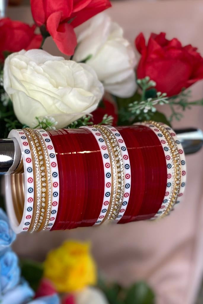 Pearl & Bindi design Chuda ( maroon)