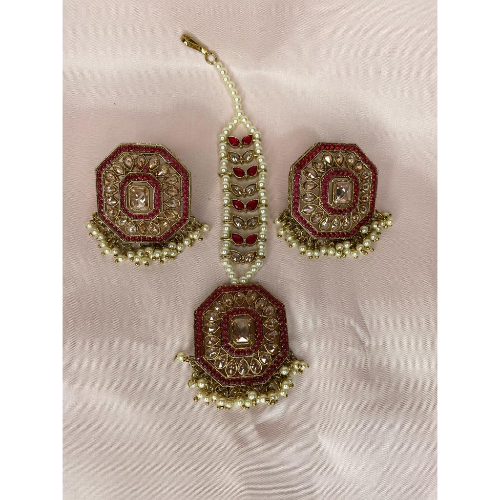 Ruby Stud Tikka Set
