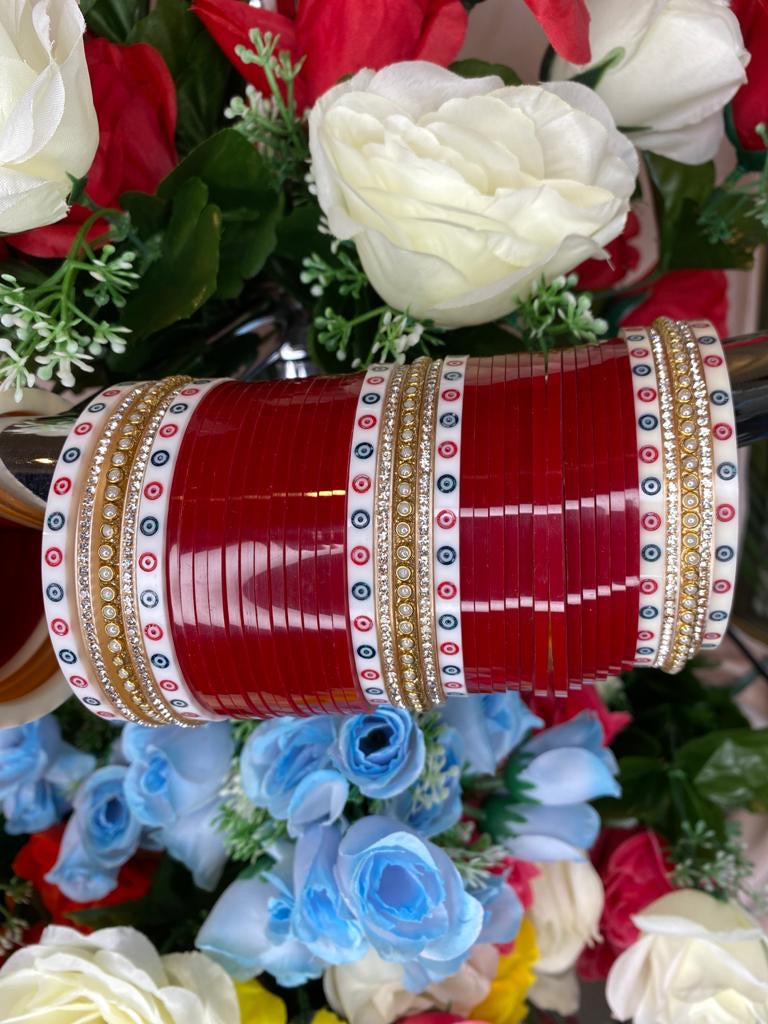 Pearl & Bindi design Chuda ( maroon)
