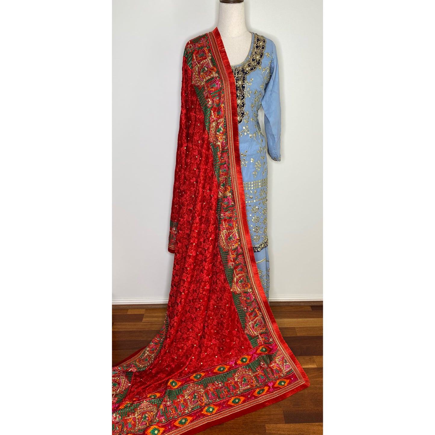 Sukhmeen phulkari ( red )