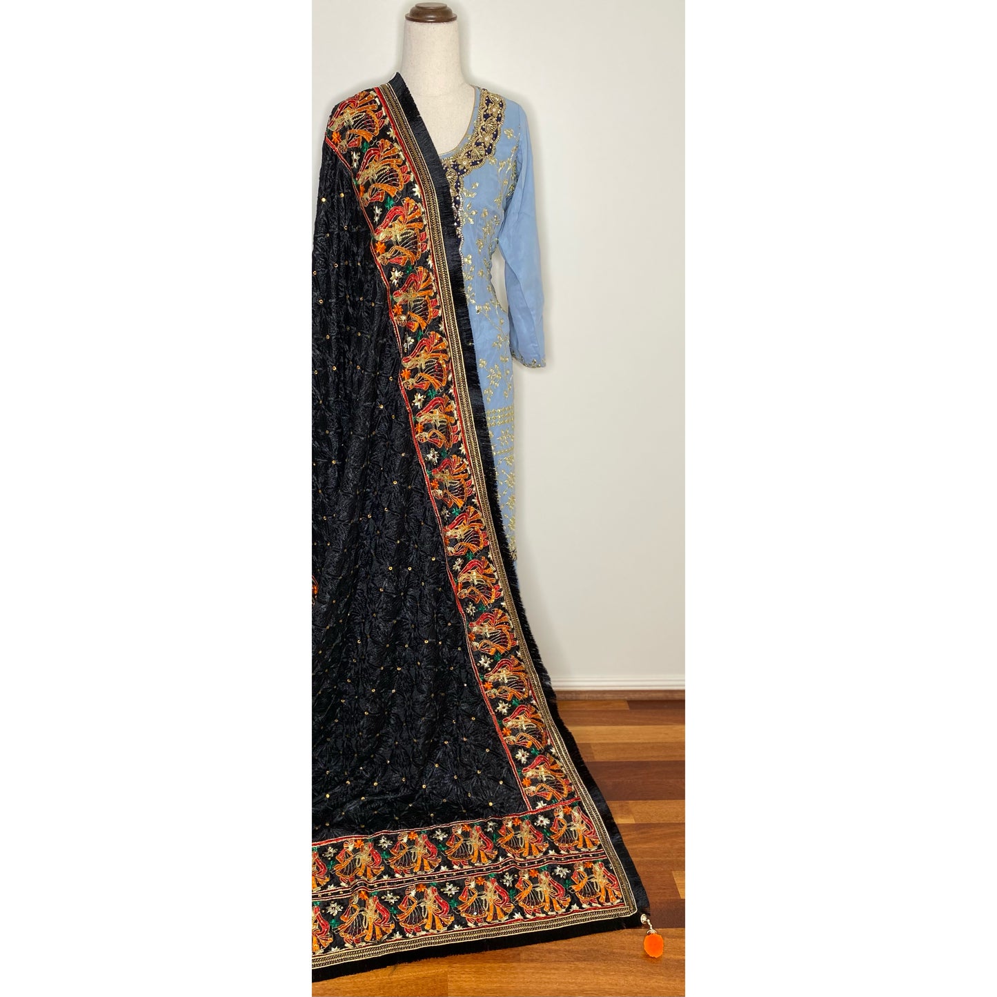 Kirat phulkari (Black)