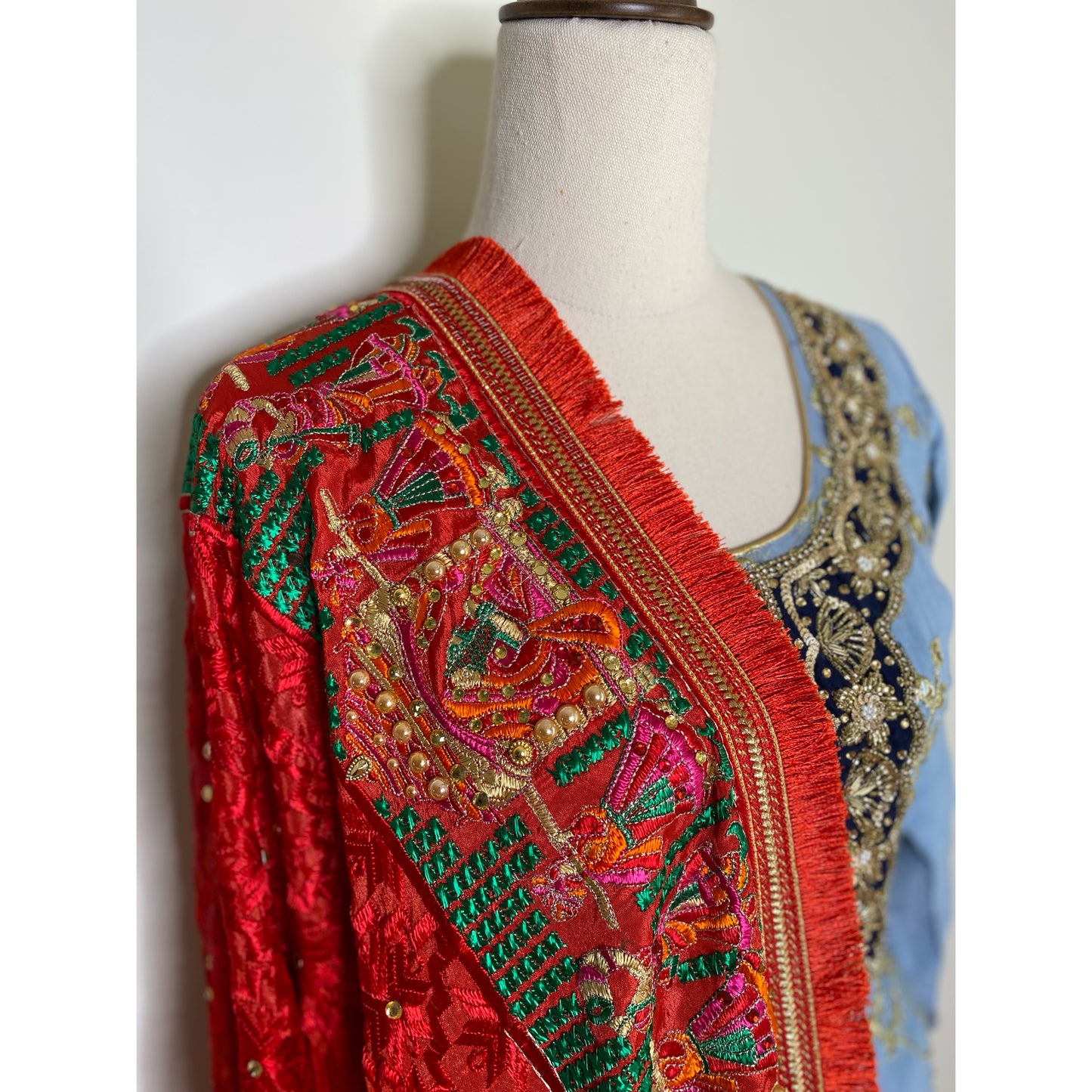 Sukhmeen phulkari ( red )
