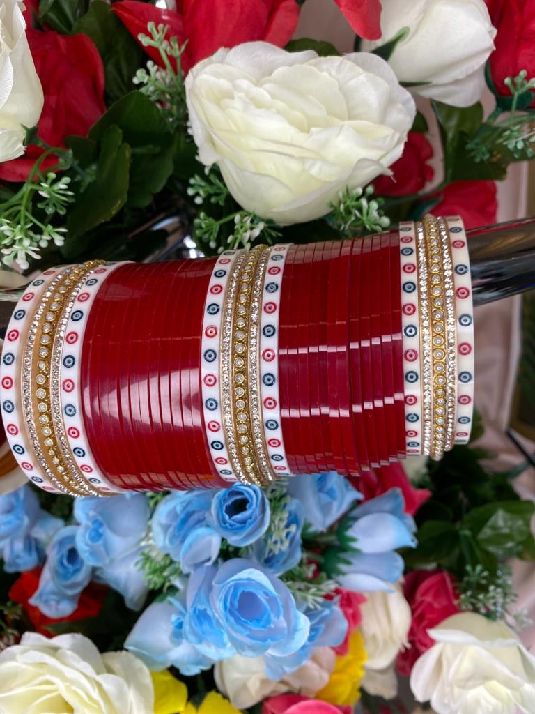 Pearl & Bindi design Chuda ( maroon)
