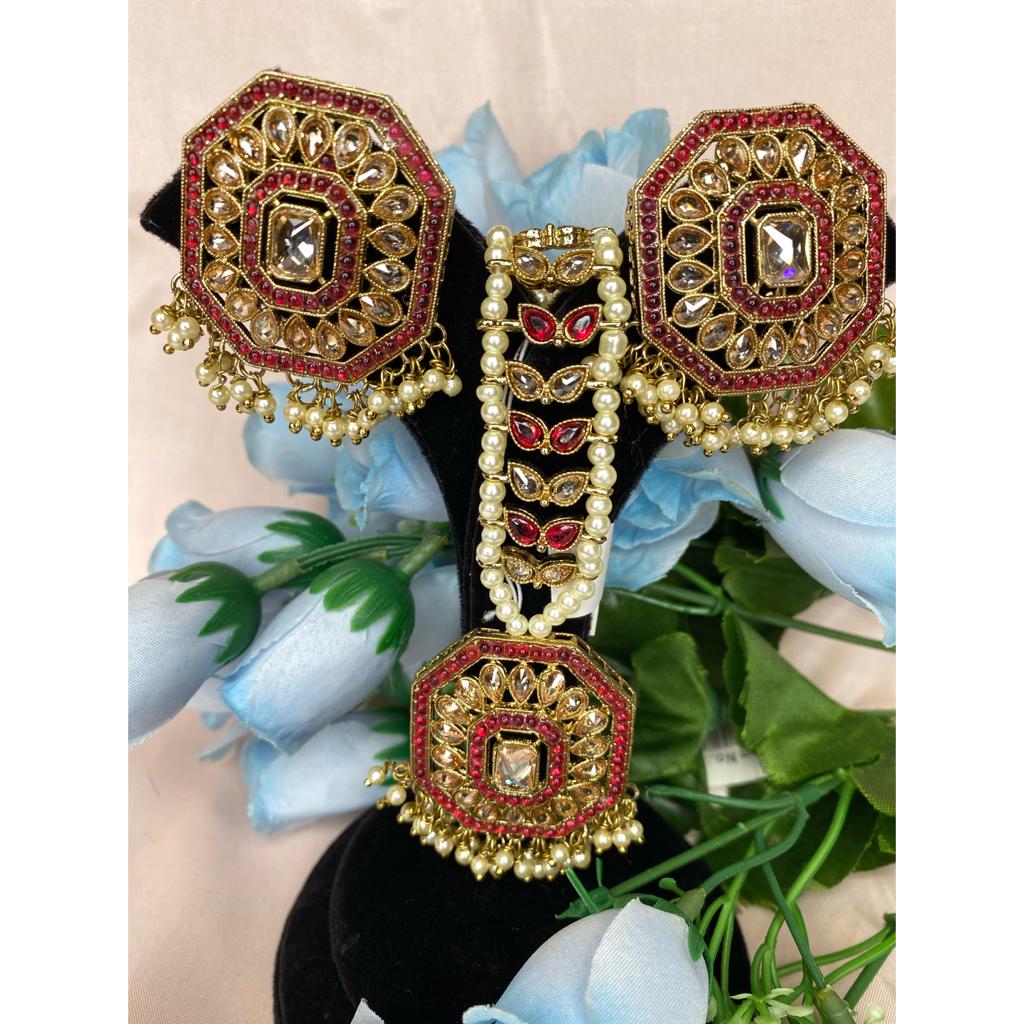 Ruby Stud Tikka Set