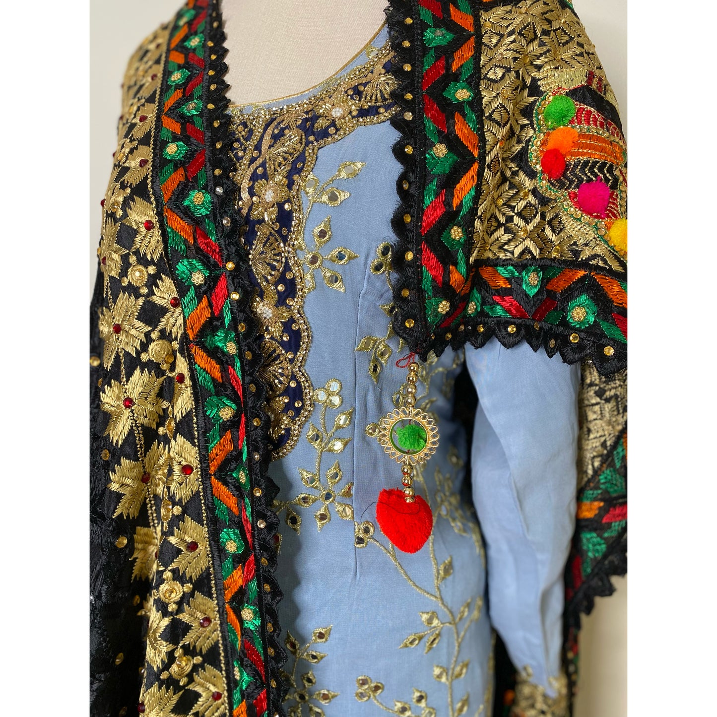 Manmeet phulkari (black)
