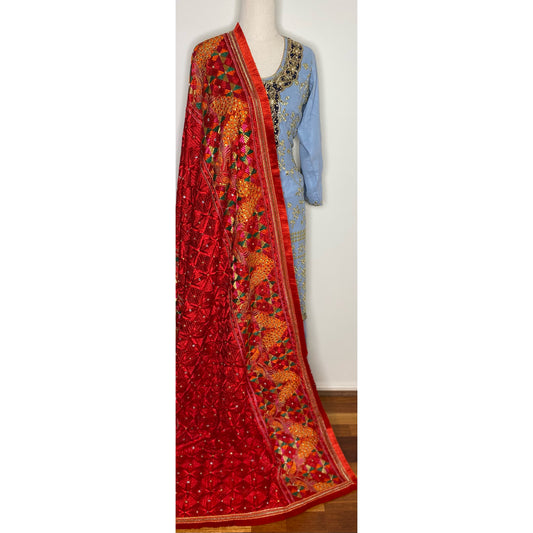 Aisha phulkari (Red)